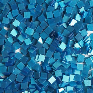 Resin mosaic tiles, 10x10 mm, Glossy effects, Malibu Blue