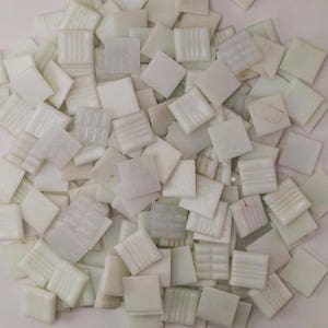 Vitreous glass mosaic tiles, 20x20 mm (3/4 inch), White