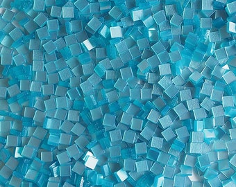 Resin mosaic tiles, 5x5 mm, Glossy effect, Ethereal Blue