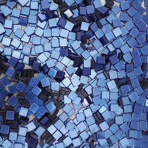 Resin mosaic tiles, 5x5 mm, Glossy effect, Sapphire