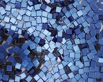 Resin mosaic tiles, 5x5 mm, Glossy effect, Sapphire