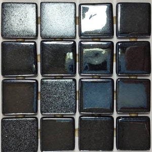 Glass mosaic tiles, 25x25 mm (1 inch), Special effect tiles, Brushed metallic