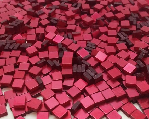 Resin Mosaic Tiles 5x5mm Glossy Effect Burgundy Etsy