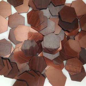 Hexagon Resin mosaic tiles, 30x30 mm, Marble Walnut