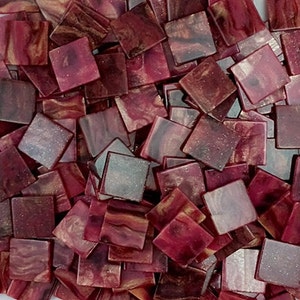 Resin mosaic tiles, 15x15 mm, Marble effect, Rosewine