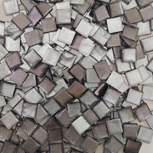 Resin mosaic tiles, 10x10 mm, Metallic effect, Smoke Pearl