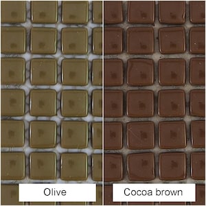 Porzellan Mosaikfliesen, 12mm (1/2 inch) Olive, Kakaobraun (Letzte Packung)