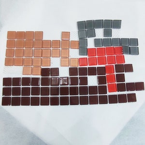 Glass mosaic tiles, 20x20 mm (3/4 inch),  Mix colors bundle (Last pack)