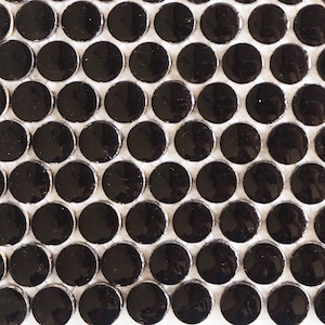 Ceramic round mosaic tiles, 20 mm (3/4 inch), Black