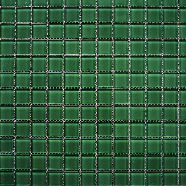 Glass mosaic tiles, 25x25 mm (1 inch), Sea Green