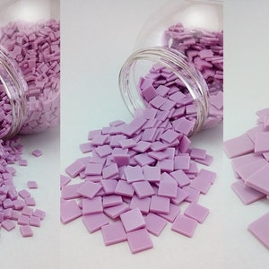 Resin mosaic tiles, 5x5mm, 10x10mm, 20x20mm, Opaque effects, Lilac