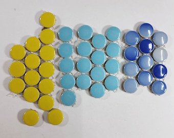 Ceramic round mosaic tiles, 20 mm (3/4 inch), Mix bundle (Last pack)