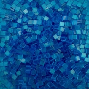 Resin mosaic tiles, 5x5 mm, Clear effect, Norse blue