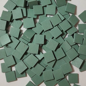 Ceramic mosaic tiles, 17x17 mm (11/16 inch), Matt Sea Green