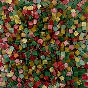 Resin mosaic tiles 5x5 mm, Marble effect, Garden theme mixes