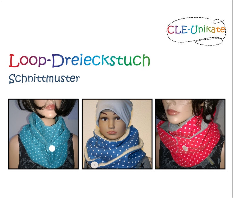 Puede incluir: Tres versiones diferentes de una bufanda infinita de lunares azules y blancos con un bot&oacute;n blanco. La bufanda est&aacute; hecha de un tejido suave y el&aacute;stico, perfecta para mantenerse caliente en invierno.