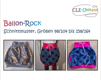 Falda globo, tallas 98/104 a 158/164