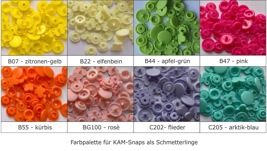 KAM Plastic Snaps Button Fasteners Size 20 Sets Every Color (110 Colors) -  KAMsnaps®