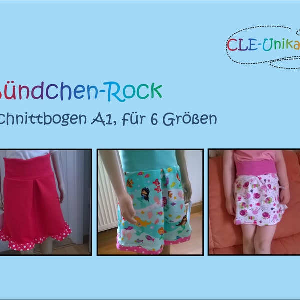 Preis gesenkt! Schnittbogen Bündchen-Rock, Größen 86/92 bis 146/152