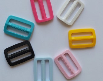 4 ladder buckles, sliders, 12 colors, made of plastic, for 25 mm webbing