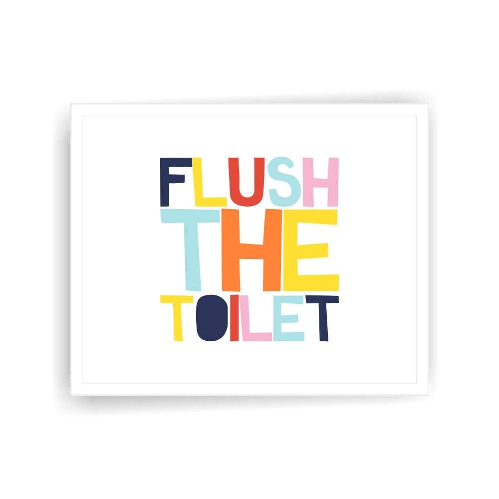 Girl bathroom art Bathroom wall decor prints Kids bathroom | Etsy