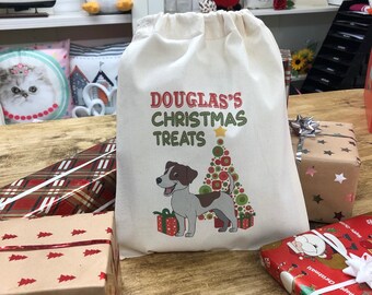 Personalised Dog Santa Sack PUG Christmas Bag Xmas Treat Gift CDS91