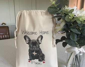 Gepersonaliseerde cadeauzakje nieuwe puppy – Custom hondenras Welcome Home Present