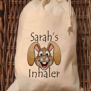 Personalisierte Inhalator Tasche - Sarah Kaninchen Design