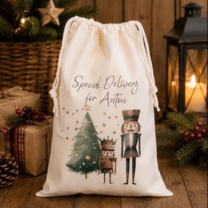 Saco de Papá Noel personalizado - Soldado Cascanueces - Niño tamborilero - Anton Design