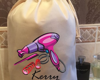 Borsa di memorizzazione per asciugacapelli personalizzata per capelli Tong Straighteners - Kerry Design - Cotton Drawstring Design