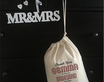 Gepersonaliseerde bruidsmeisje Gift Bag - diverse maten beschikbaar Gemma Design