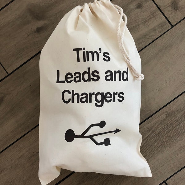 Bolsa de regalo con cordón de algodón y cables personalizados: varios tamaños para iPhone, Xbox, PS3