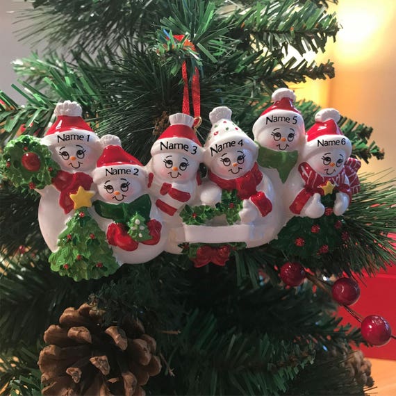 Hand Personalised Family Christmas Decoration Family Of 6 Etsy