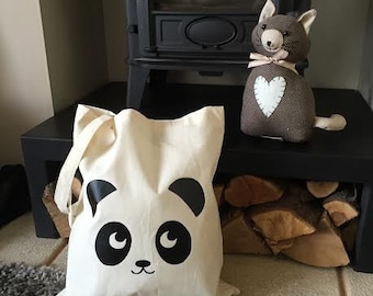 Super Cute Panda Tote Bag - Great For School, Book Bag, Birthday, Christmas Secret Santa Gift