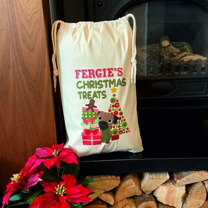 Personalised Dog Santa Sack -  Border Terrier - Fergie  Design