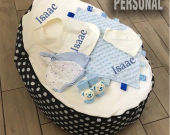 Personalised Baby Bean Bag Gift Pack - Baby Girl or Baby Boy