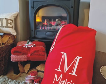 Personalised Red Monogrammed Christmas Santa Sack - Maisie Design