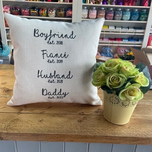 Personalised Anniversary Milestone Cushion