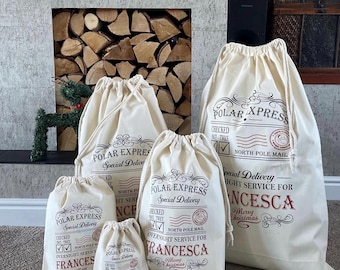 Personalised Santa Sack · North Pole Post · Cotton Gift Bag Francesca