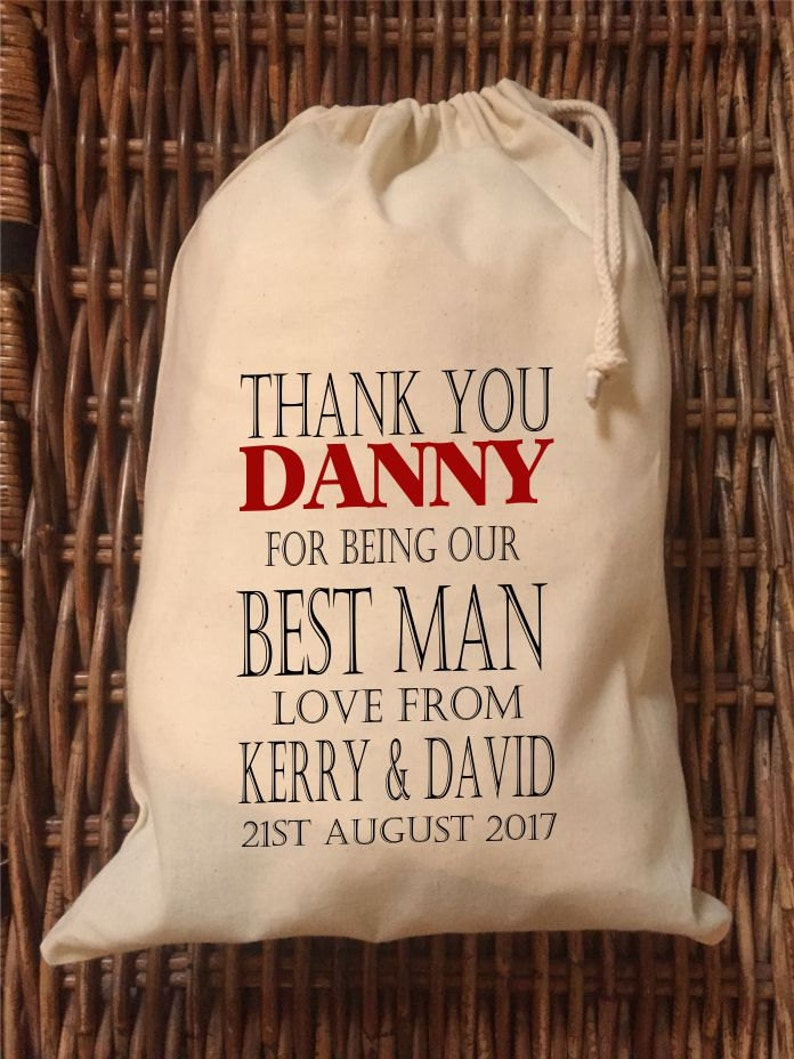 Personalised Best Man Wedding Gift Bag Various Sizes Etsy