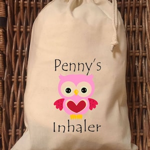 Personalisierte Inhalator Tasche - Penny Owl Design