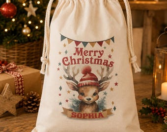 Julklappspåse · Personligt namn · Bomullspåse · REINDEER Sophie