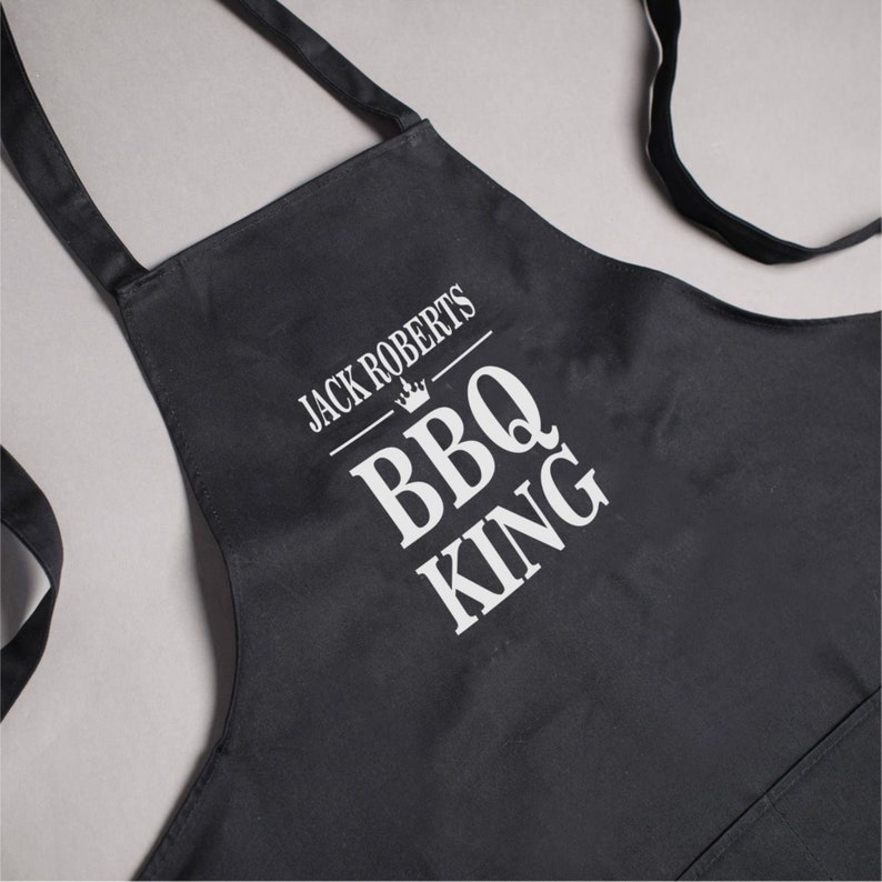 Personalised Bbq King Apron Father Day Gift Etsy