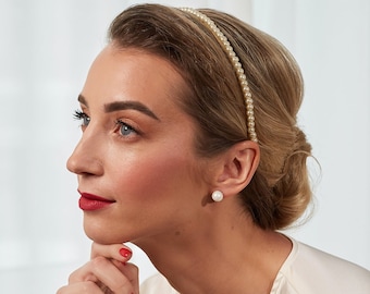 Delicate Ivory Pearl Hairpiece | Minimal Bridal Headband