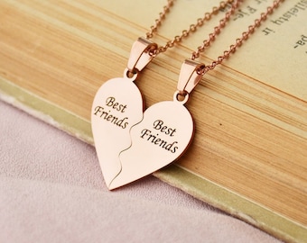 Best friends spit heart necklace | set for 2 | Friendship Bff Jigsaw Puzzle |