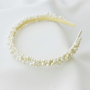 Ivory Pearl Wedding Tiara Bridal Pearl Headband - Etsy