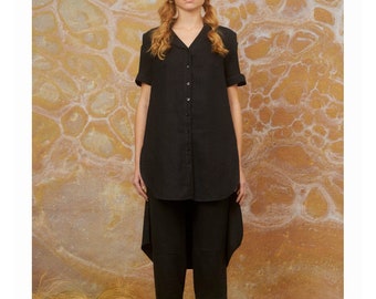 Fennel – long shirt with sleeve cuts