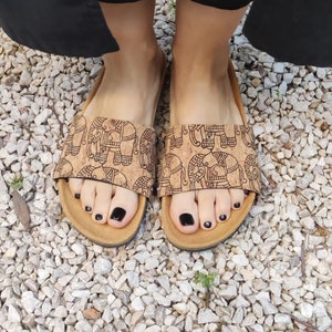 Indian Elephant covers for the &#39;Ethical Magic Sliders&#39;,  made of cork fabric for your upcycled vegan sliders.