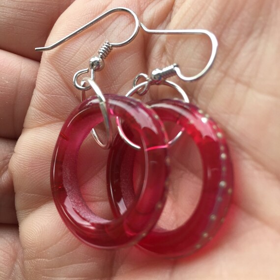 glass hoop earrings