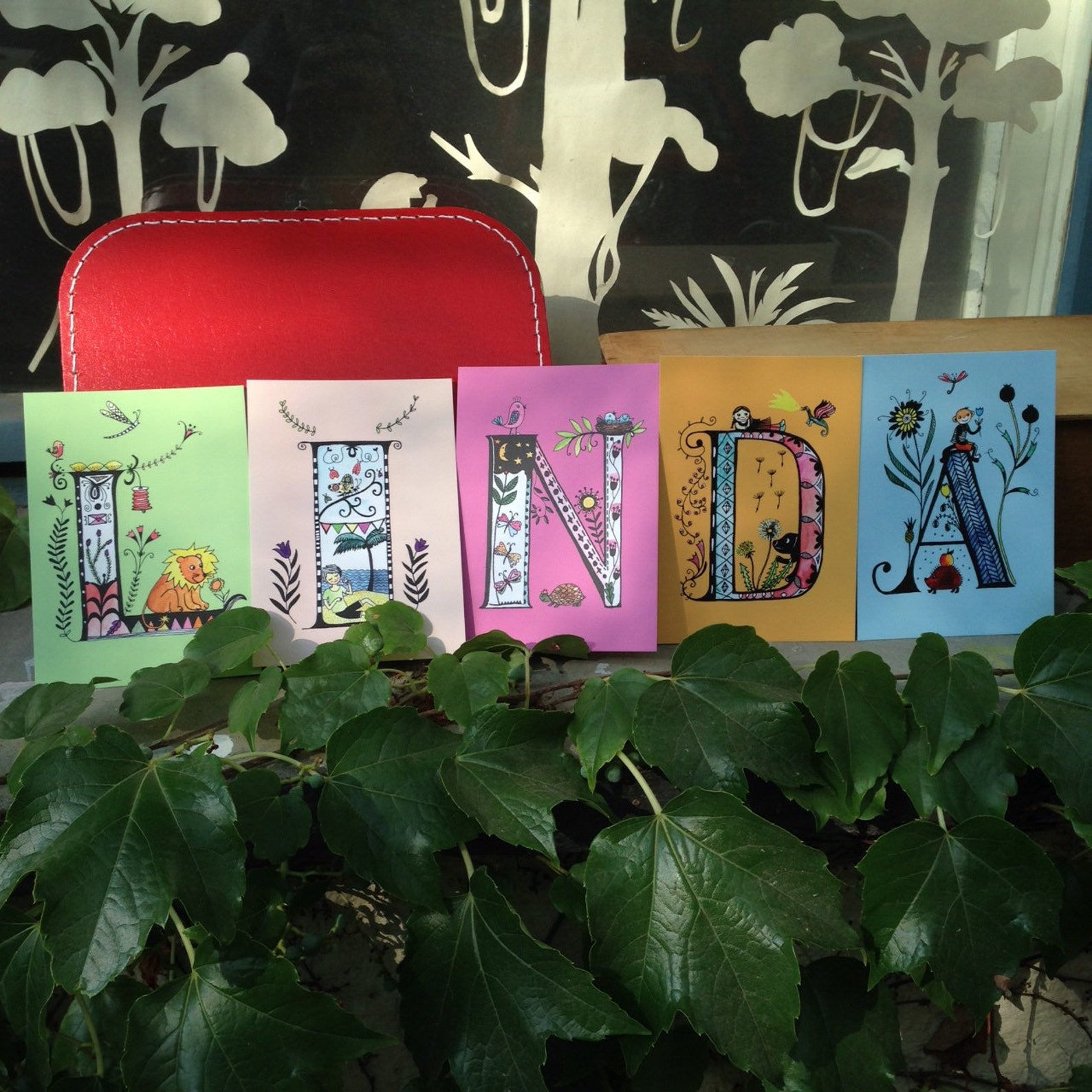 ABC Karten farbig dein Name als